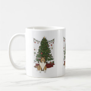 Mug Sheltie et sapin de Noël