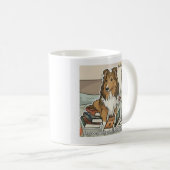 Mug Sheltie & livres (Devant droit)