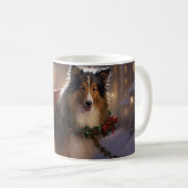 Mug Sheltie Saison des Fêtes de Noël (Devant droit)