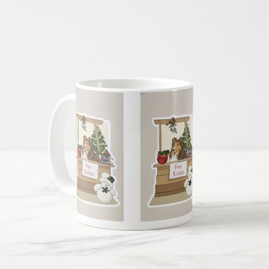 Mug Sheltie under the mistletoe (Devant gauche)