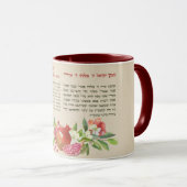 Mug Shema Israel Hébreu et anglais Prière juive Art (Devant droit)