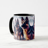 MUG SHEPHERDS ALLEMAND SUR LA PLAGE -208- (Devant gauche)