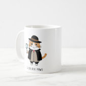 Mug Sherlock Paws, chat détective, Sleuth, solveur de  (Devant gauche)