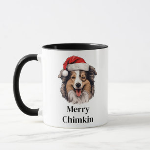 Mug Shetland Sheep Chien Santa Hat Noël