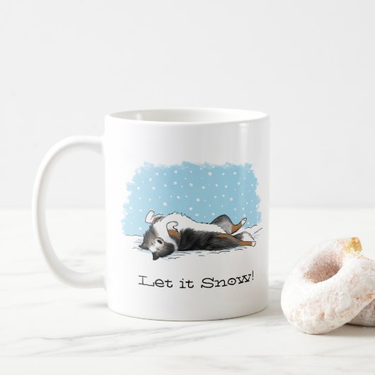 Mug Shetland Sheepdog Blue Merle Shelter Dog Holiday (Avec donut)