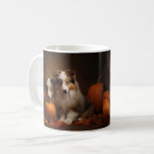 Mug Shetland Sheepdog Chiot Chiot Automne Citrouille d (Devant gauche)