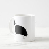Mug Shetland Sheepdog noir et blanc SIlhouette (Devant gauche)