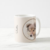 Mug Shetland Sheepdog Puppy Peinture Chien original ar (Devant droit)