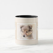 Mug Shetland Sheepdog Puppy Peinture Chien original ar (Centre)