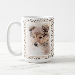 Mug Shetland Sheepdog Puppy Peinture Chien original ar