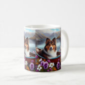 Mug Shetland Sheepdog sur une pagaie : une aventure Pi (Devant droit)