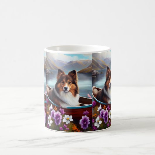 Mug Shetland Sheepdog sur une pagaie : une aventure Pi (Centre)