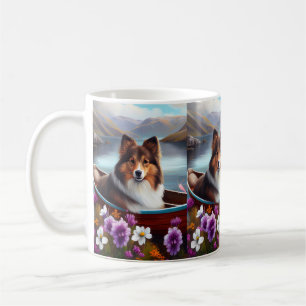 Mug Shetland Sheepdog sur une pagaie : une aventure Pi