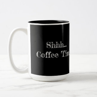 Mug "Shh... Coffee Time" Tweekleurige Koffiemok