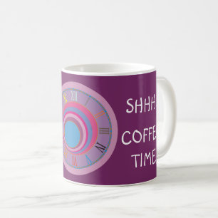 Mug Shhh Coffee Heure Art Rose Bleu Violet Fundy