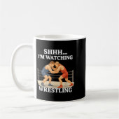 Mug Shhh I'm Watching Wrestling Funny Wrestling Lover  (Gauche)