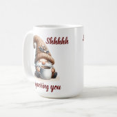 Mug "Shhhh...Je t'ignore" Mignonne Aquarelle Gnome (Devant gauche)