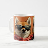 Mug Shiba Inu avec coeur Roses Saint-Valentin (Devant gauche)