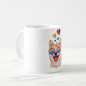 Mug Shiba Inu Chien avec Coeurs Saint Valentin (Devant gauche)