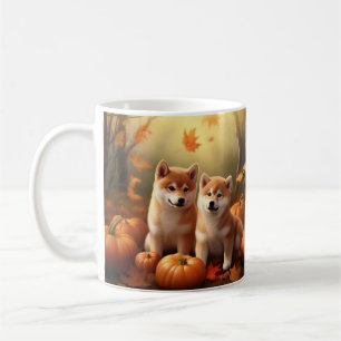 Mug Shiba Inu Chiot Automne Citrouille de plaisir