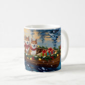Mug Shiba Inu Christmas Boat Holiday (Devant droit)