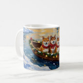 Mug Shiba Inu Christmas Boat Holiday (Devant gauche)
