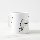 Mug Shiba Inu nom crème silhouette (Devant gauche)