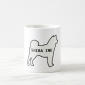 Mug Shiba Inu nom crème silhouette (Centre)