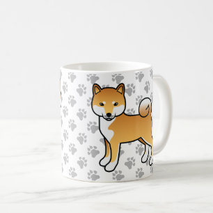 Mug Shiba Inu rouge mignon chien de dessin animé & pat