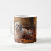 Mug Shih Tzu à l'automne Feuilles automne Inspire (Devant gauche)