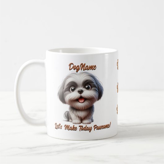 Mug Shih Tzu - Ajouter le nom du chien, modifier le te (Gauche)