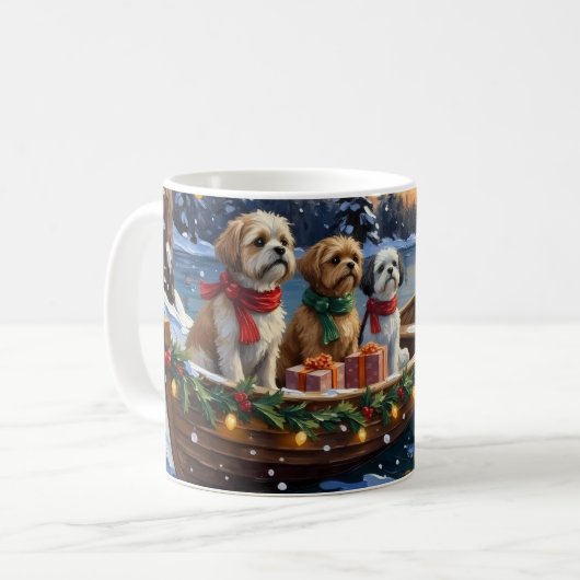 Mug Shih Tzu Christmas Boat Holiday (Devant gauche)