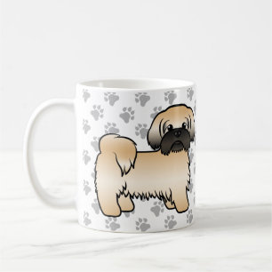 Mug Shih Tzu de dessin animé mignon doré avec un masqu