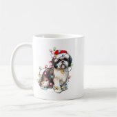 Mug Shih Tzu Dog Christmas Lights Xmas Cute (Gauche)