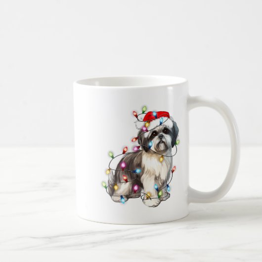 Mug Shih Tzu Dog Christmas Lights Xmas Cute (Droite)