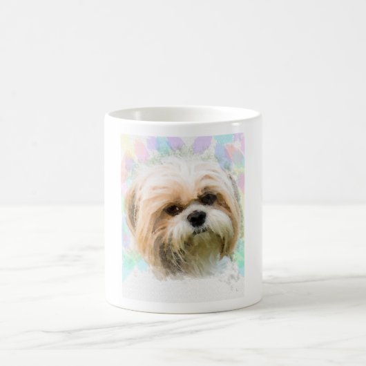Mug Shih Tzu Dog Eau Couleur Art Peinture (Centre)