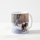 Mug Shih Tzu Laisse Neige Noël (Devant droit)