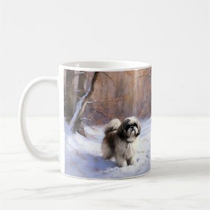 Mug Shih Tzu Laisse Neige Noël