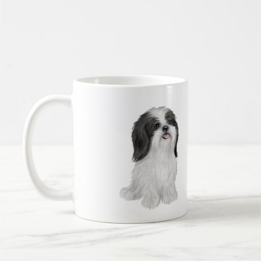Mug Shih Tzu - noir et blanc (par JF) (Gauche)
