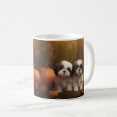 Mug Shih Tzu Puppy Automne Citrouille de plaisir (Devant droit)