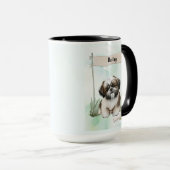 Mug Shih Tzu Watercolor Personalized Dog (Devant droit)