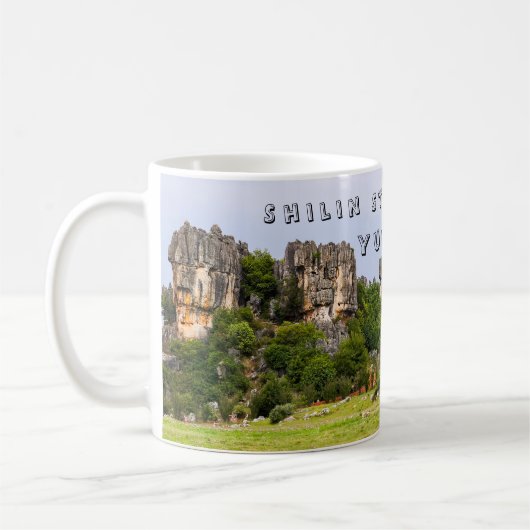 Mug Shilin pinnacles Forêt de pierre - Yunnan, Chine, (Gauche)