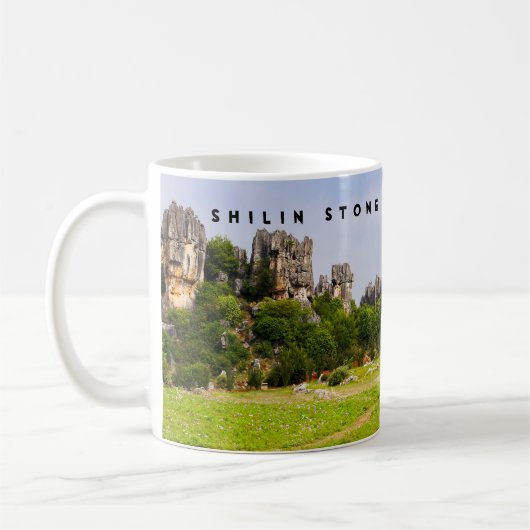 Mug Shilin pinnacles Forêt de pierre - Yunnan, Chine, (Gauche)