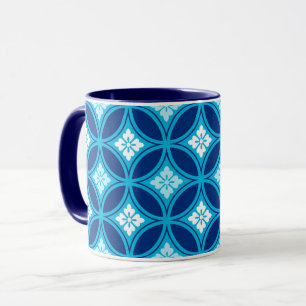 Mug Shippo avec Motif à Fleur, Deep Indigo Blue