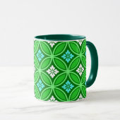 Mug Shippo avec Motif à Fleur, Tons de Jade Green (Devant droit)
