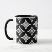 Mug Shippo avec Motif Fleur, Noir, Blanc et Gris (Gauche)