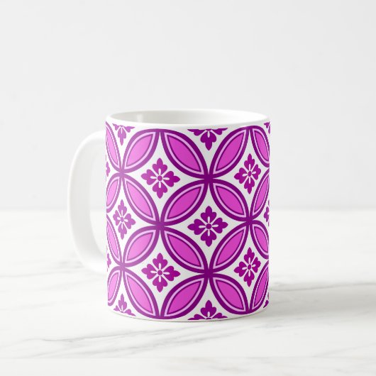 Mug Shippo avec Motif Fleur, Orchidée et violet profon (Devant gauche)