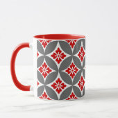 Mug Shippo avec Motif Fleur, Rouge, Blanc et Gris (Gauche)