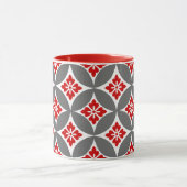 Mug Shippo avec Motif Fleur, Rouge, Blanc et Gris (Centre)