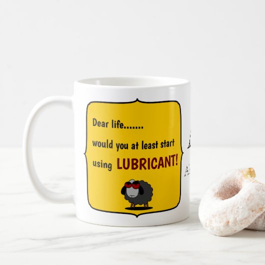 Mug Shirley Drôle Moutons Utiliser Lubrifiant Monogram (Avec donut)